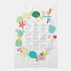 Customised 2014 Calendar Kitchen Towe Tea Towel