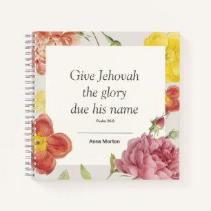 Customised 2025 JW Year Text Psalm 96:8 Notebook