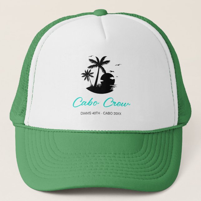 Customised 20th 30th 40th 50th Birthday Crew Squad Trucker Hat (Front)