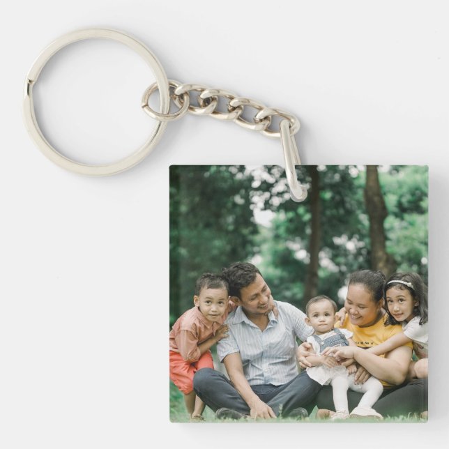 Customised 2 Family Photo Double Sided Template  Key Ring (Front)