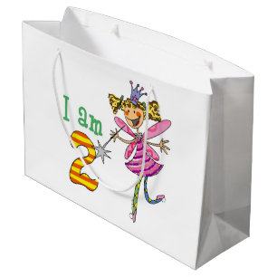 Customised 2nd happy birthday princess fairy party large gift bag