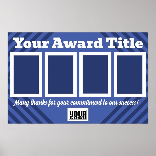 Customised 4-photo employee student award display poster (Front)