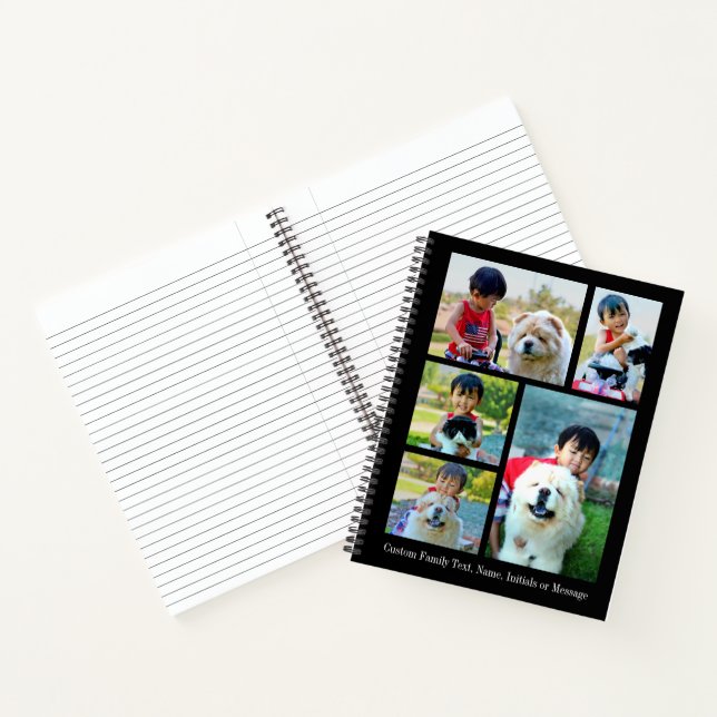 Customised 5 Photo Collage Modern Picture Image Notebook (Inside)