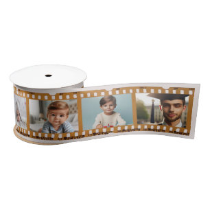 Customised 8-Photo Film Negative All-Occasion Pink Satin Ribbon