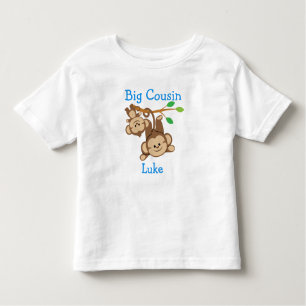 Customised Add a Name Boy Monkeys Big Cousin Toddler T-Shirt