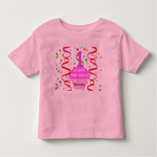 Customised Age and Name Happy Birthday Cupcake Toddler T-Shirt