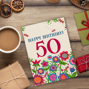 Customised Age Floral Fun Birthday Inspirivity Card