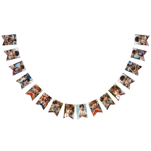 Customised All-Occasion 16-Flag Photos Party Decor Bunting (All)