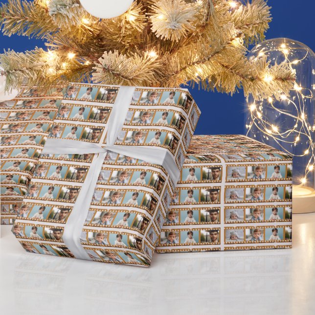 Customised All-Occasion 16-Photo Old Film Pattern Wrapping Paper (Holidays)