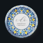 Customised Amalfi Coast Bridal Shower Paper Plates<br><div class="desc">Elevate your celebration with these Mediterranean bridal shower plates, featuring vibrant blue and yellow paper plates adorned with classic Amalfi tile patterns. Perfect for a summer gathering, these personalised bridal shower plates capture the charm of Italy and are ideal for alfresco bridal shower themes. Designed for effortless entertaining, these Italian...</div>