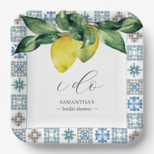 Customised Amalfi Coast Bridal Shower Paper Plates