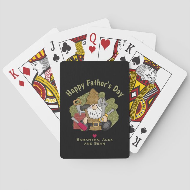 Customised and Personalised Handyman Garden Gnome Playing Cards (Back)