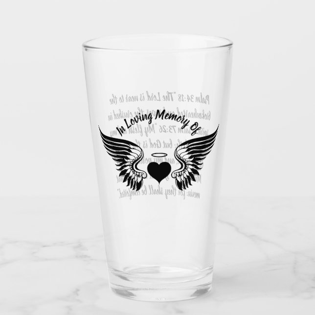 Customised Angel Prayer In Loving Memory  Glass (Front)