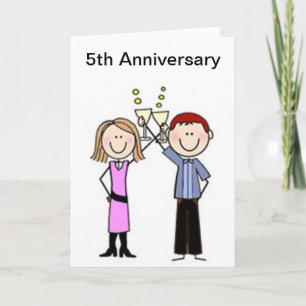 Customised Anniversary Stick Figures Card