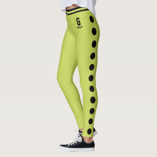 Customised Apple Green Black Polka Dot Pattern Leggings