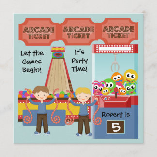 Customised Arcade Birthday Party Invitation