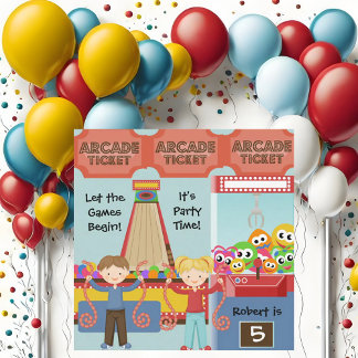 Customised Arcade Birthday Party Invitation