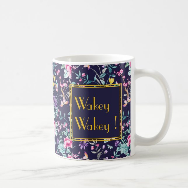 Customised Art Deco Mug with Floral Design (Right)