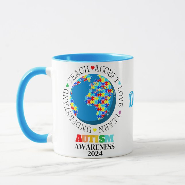 Customised Autism Awareness Love Acceptance  Mug (Left)