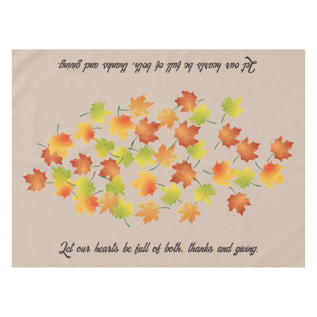 Customised Autumn Leaves Thanksgiving Tablecloth (Front (Horizontal))