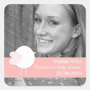 Customised Baby Birds Baby Shower Favours Stickers