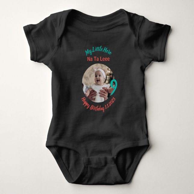Customised Baby Birthday with Customised  Bodysuit (Front)