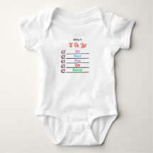 Customised Baby's to do list