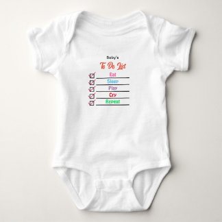 Customised Baby's to do list Baby Bodysuit