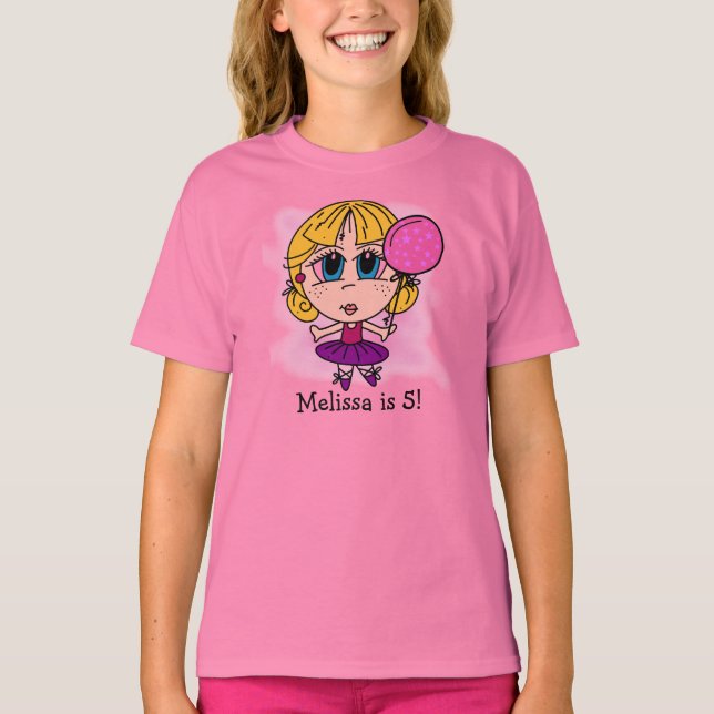 Customised Ballerina Birthday T-shirt (Front)