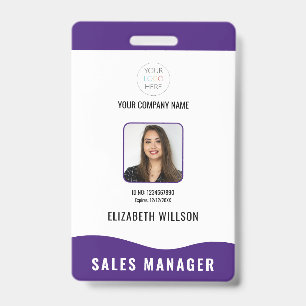 Customised Bar Code, Logo, Name, Photo Employee ID Badge