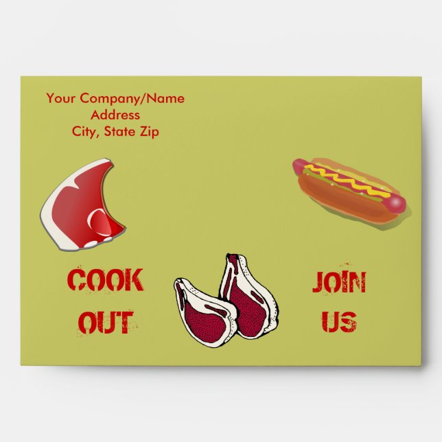 Customised Barbecue Save the Date Envelope (Front)