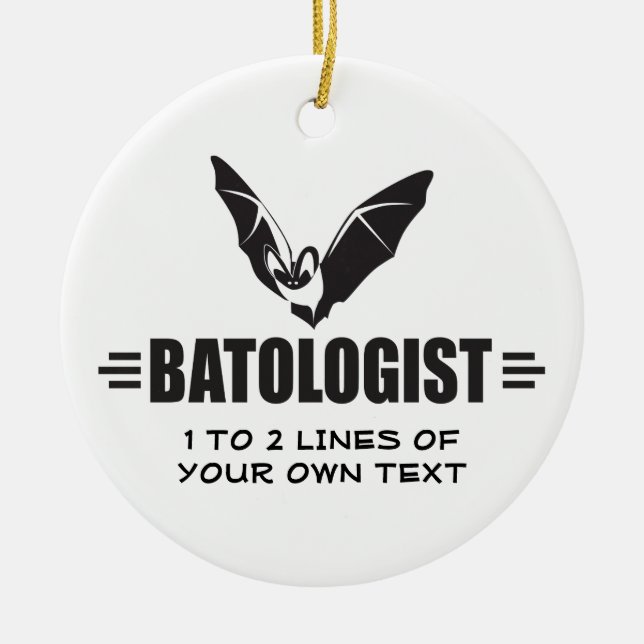 Customised Bat Ceramic Tree Decoration (Front)