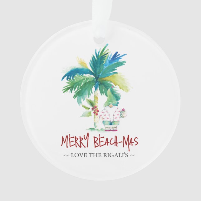 Customised Beach Christmas Ornaments (Front)