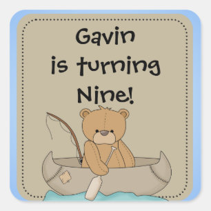 Customised Bear in Canoe Stickers