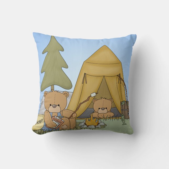 Customised  Bears Campout  Pillow (Front)