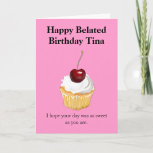 Customised Belated Happy Birthday Card