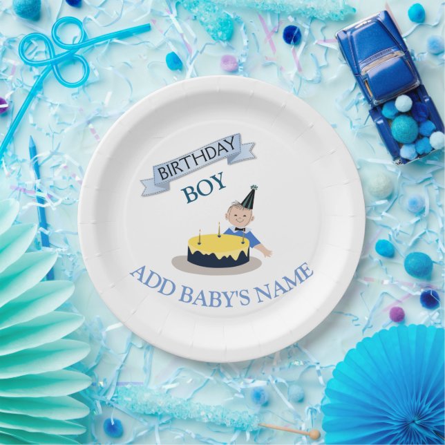 Customised Birthday Boy Baby Paper Plate (Party)