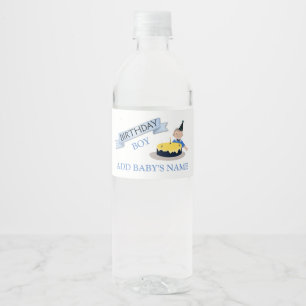 Customised Birthday Boy Baby Water Bottle Label