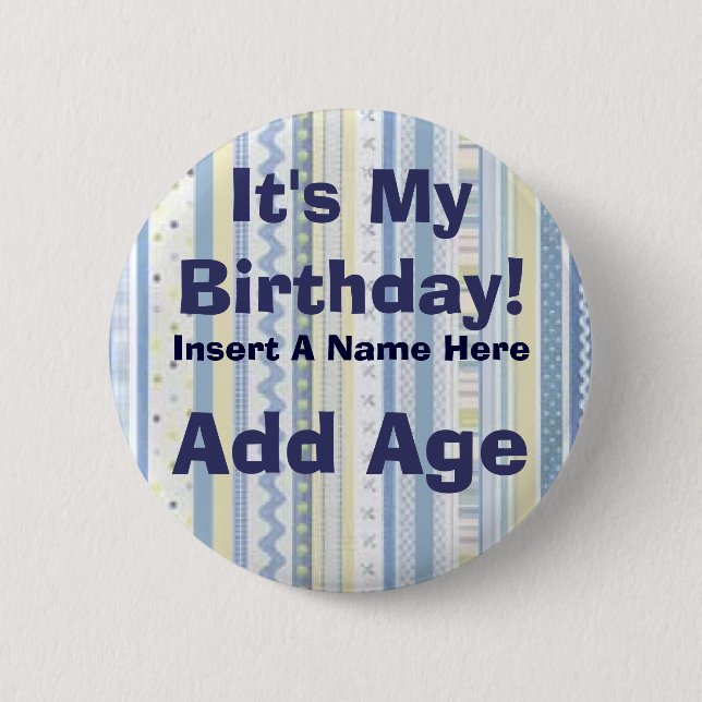 Customised Birthday Button (Front)