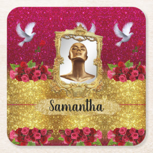 Customised Birthday Gift For Wife, Friend, Sister Square Paper Coaster