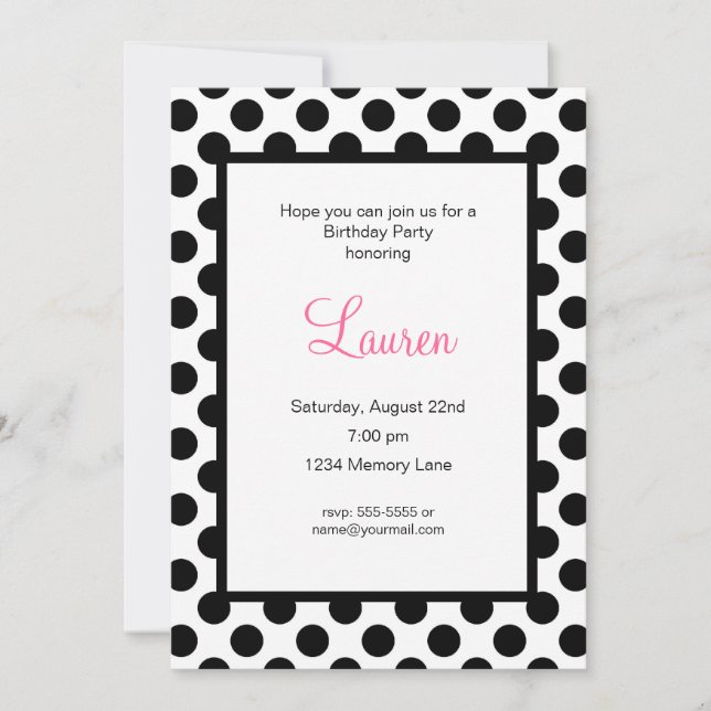 Customised Birthday Invitation (Front)