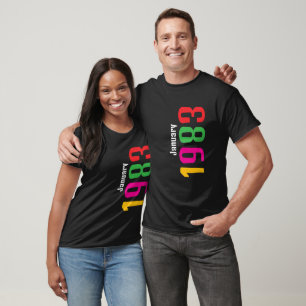 Customised Birthday Month and Year Gift T-Shirt