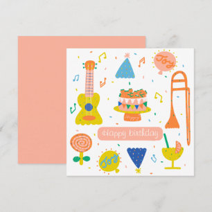 Customised birthday party flat card