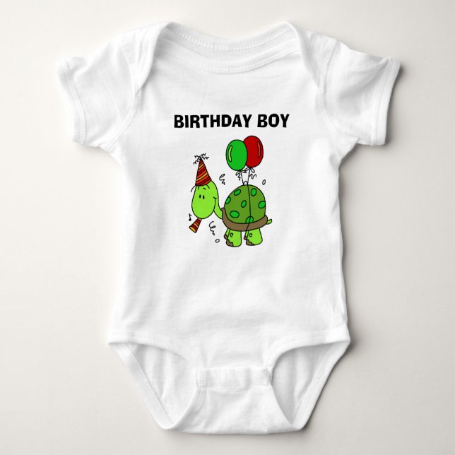 Customised Birthday Turtle T-shirt Baby Bodysuit (Front)