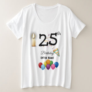 Customised Birthday Women  Plus Size T-Shirt