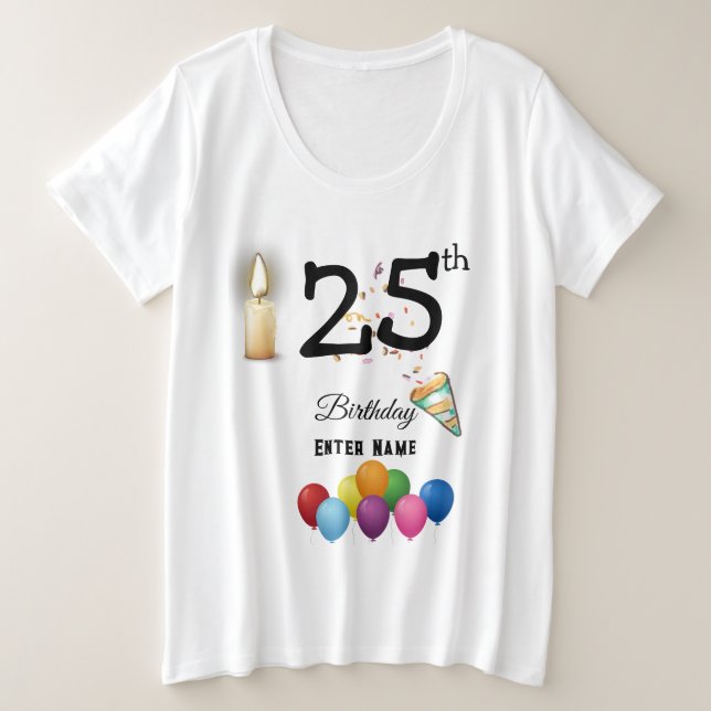 Customised Birthday Women  Plus Size T-Shirt (Design Front)
