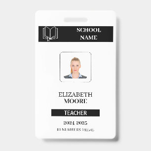 Customised black ID badge for teachers