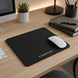 Customised Black & Monogram   Elegant Design Mouse Pad