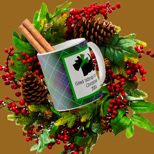 Customised Black Scottie Dog Christmas Coffee Mug