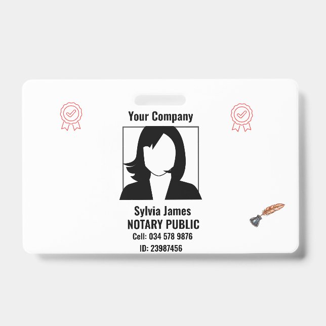 Customised Black & White Employee ID Badge (Front)